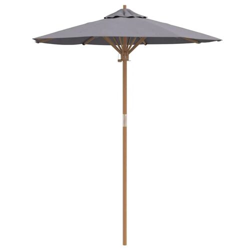 Parasol De Jardin Rond Pratique Avec Poteau Détachable 270 X 260 Cm Style Épuré En Bambou Gris Foncé Helloshop26 02_0058246