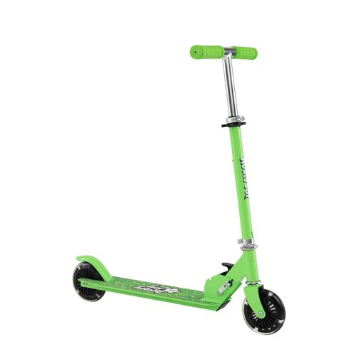 Trottinette Enfant Pliable 66 X 33 X 80 Cm Roues Clignotantes Guidon Réglable Design Moderne En Aluminium Vert Helloshop26 20_0018004