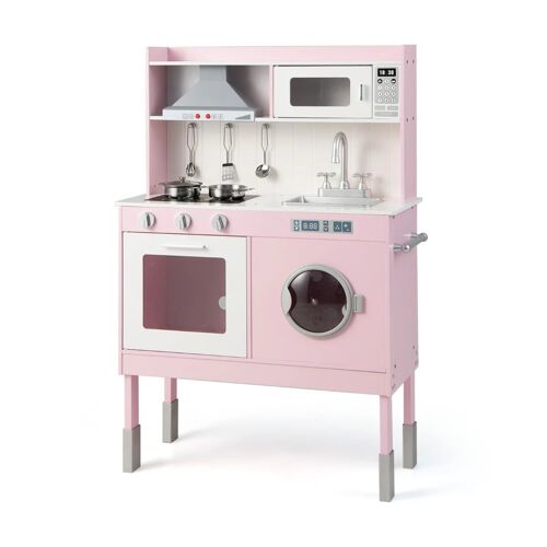 Cuisine enfants lot de 1 hauteur réglable 71 x 29 x 101 cm expérience culinaire moderne en MDF rose Helloshop26 20_0011630