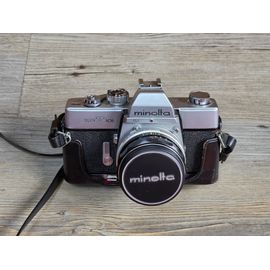 Appareil photo Minolta SRT 101 objectif Rokkor 55 mm 1.7 avec housse cuir