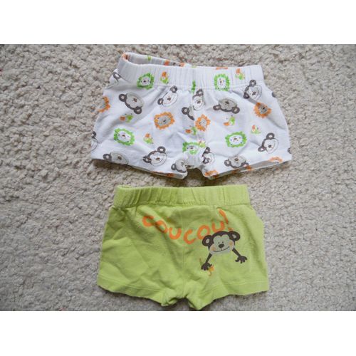 Lot De 2 Maillots De Bain Short Bébé Garçon Motif Singe Taille 6 Mois Idée Cadeau