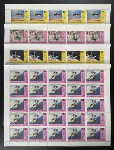 Cote D'ivoire 1981 Yt 573-576 Planche Sheet Conquete Espace Navette Spatiale Space Shuttle Raumfahrt