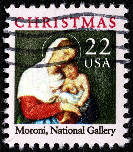Timbre Oblitéré Usa, Christmas, Moroni, National Gallery, 22
