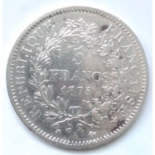 Pièce 5 Francs Hercule - 3e République - 1875 - Atelier A - Argent