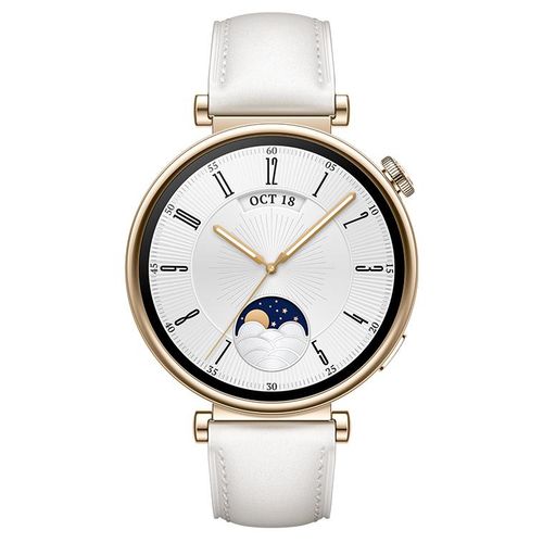 Huawei WATCH GT4 41mm CLASSIC Bracelet cuir blanc