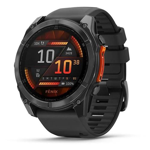 MONTRE CONNECTÉE GARMIN FENIX8 AMOLED 51MM ACIER, GRAY AVEC BRACELET NOIR