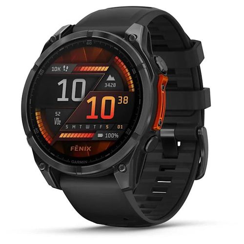 Montre connectée Garmin fenix 8 47 mm Gris avec bracelet Noir