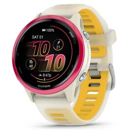 Garmin Forerunner 570, 42mm, Bone Raspberry Aluminium / Translucent Bone Mango, Silicone Band
