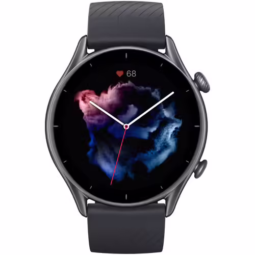 Amazfit GTR 3 - Montre connectée avec bracelet - silicone - noir tonnerre - taille du poignet : 155-218 mm - affichage 1.39" - Bluetooth - 32 g