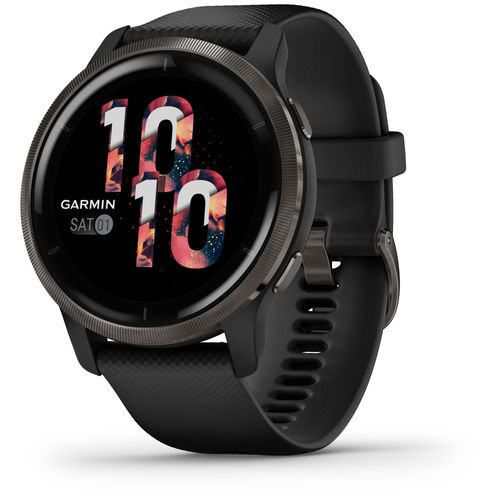Garmin Venu 2 - 45 mm - noir - montre de sport avec bracelet - silicone - noir - taille du poignet : 135-200 mm - affichage 1.3" - Bluetooth, Wi-Fi, ANT+ - 49 g
