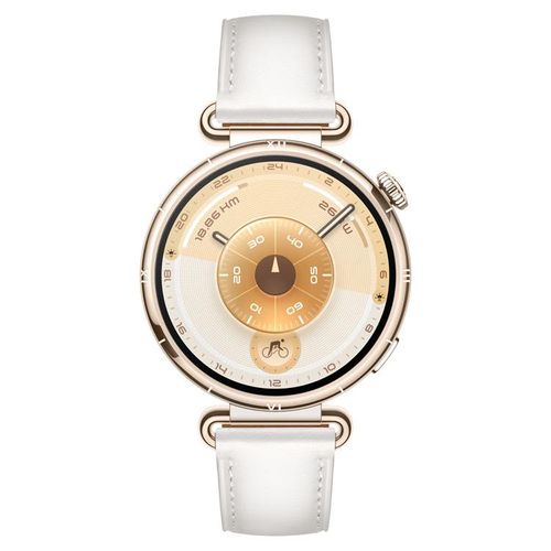 MONTRE CONNECTÉE HUAWEI WATCH GT6 41 MM BLUETOOTH DORÉ AVEC BRACELET EN CUIR COMPOSITE BLANC