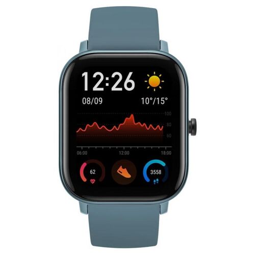 Amazfit GTS - Bleu acier - montre intelligente avec bracelet - silicone - bleu - affichage 1.65" - NFC, Bluetooth - 24.8 g