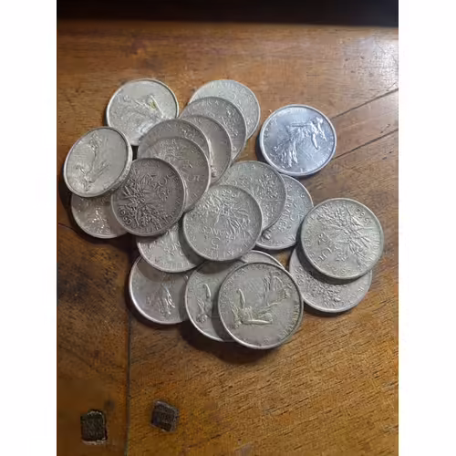 Lot De 20 Pièces Argent 5 Francs Semeuse 