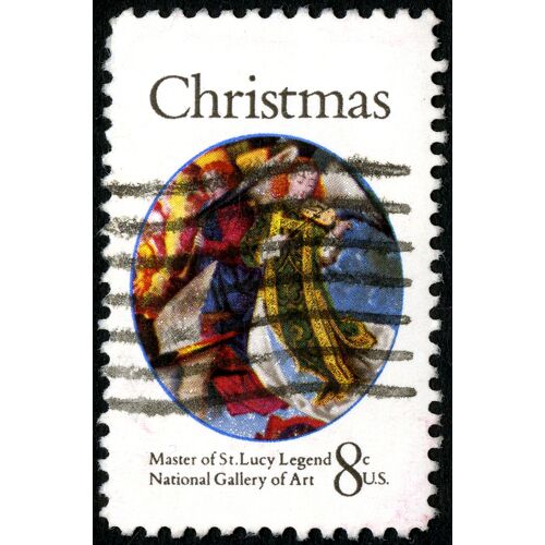 Timbre Oblitéré U.S. , Christmas , 8c , Master Of St. Lucy Legend , National Gallery Of Art