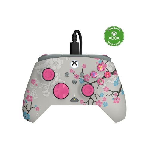 Turtle Beach Rematch Advanced Cherry Blossom Manette de jeu filaire - Licence Xbox Series XS, Xbox One et PC avec Phosphorescent, Boutons Programmables, Gâchettes, commandes audio et câble de 2.5 m