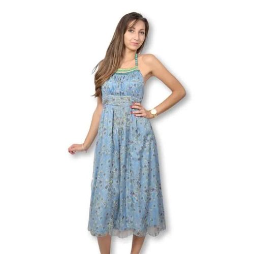 Robe Femme - Sullivan - Ilongue - Imprimés Fleurs - Couleur Bleu - 100% Polyester