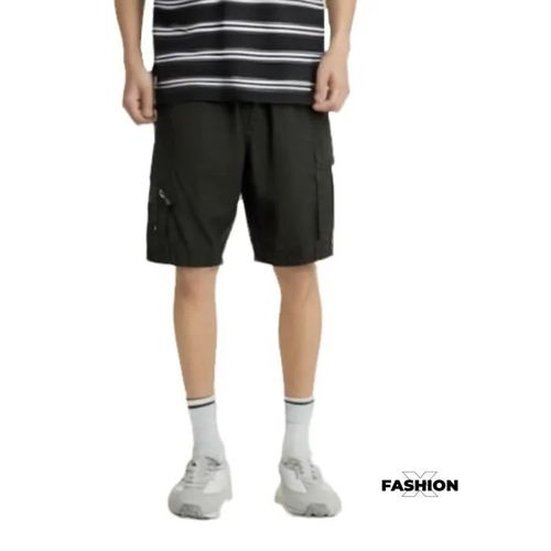 Bermuda - Sullivan - Multi-Poches - Gris Foncé - Taille Élastique - Poche Zippée