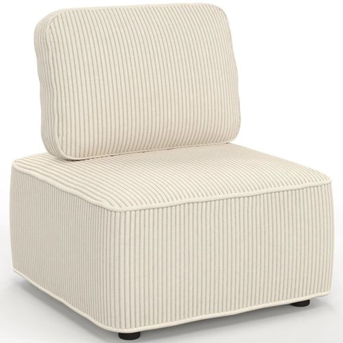 Module de canapé et fauteuil en velours côtelé beige