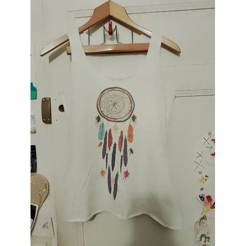 Débardeur Blanc Motif Coloré 36 S.