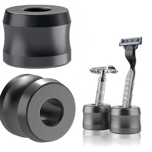 Support de Rasoir en Alliage d'Aluminium - Support Sécurisé pour Rasoirs Manuels Gris