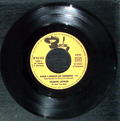 Franck Latour - Pour L'Amour De Barbara - Le Roi De L'École - 1974