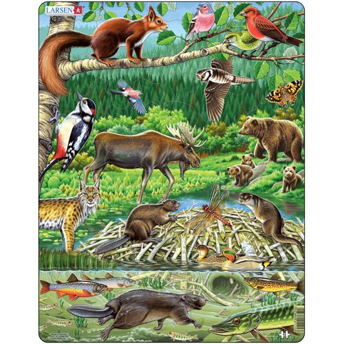 Larsen Maxi LA-FH15 Puzzle à formes 45 pièces Faune