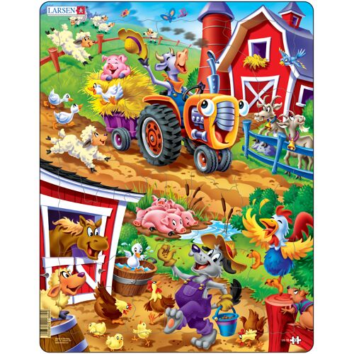 Larsen Maxi LA-US15 Puzzle à formes 22 pièces Dessins animés