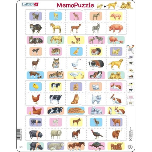Larsen Maxi LA-GP9 Puzzle à formes 40 pièces Animaux