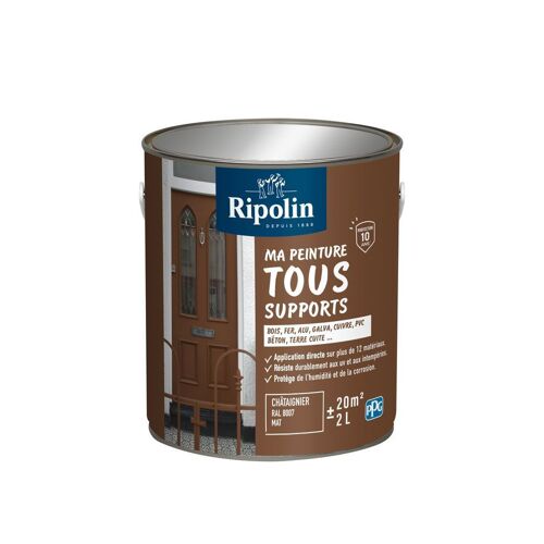 Peinture Multi-Supports - Châtaigner - Ral 8007 - Mat - Ripolin - 2l