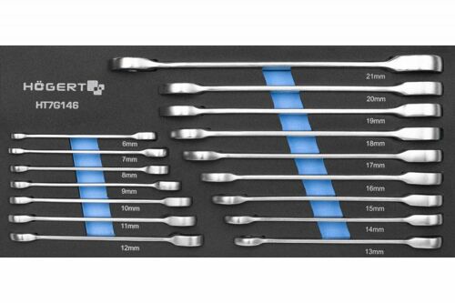 Ensemble de clés à anneau Hogert HT7G146; 6-21 mm; 16 unités