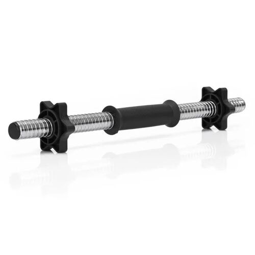 Barre Courte Pour Haltères - Springos - 45 Cm - 25 Mm - Acier Chromé - Pinces Incluses
