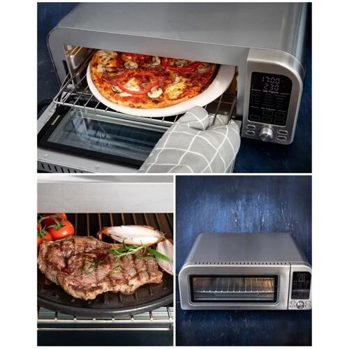 Four à pizza 15 fonctions 18L Acier inoxydable 2000W pour les pizzas de 30,5 cm-friteuse Air fryer