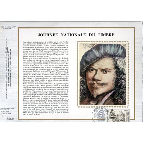 Rembrandt France Feuillet Philatélique Cef 672 Soie
