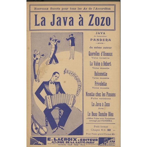 Musique De Pandera La Java À Zozo Pour Violon Et Accordéon