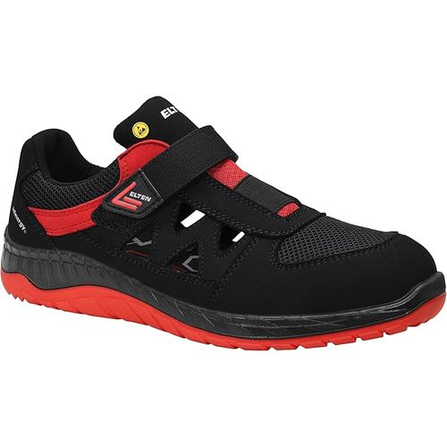 Chaussures De Sécurité Elten Lonny Red Easy Esd S1p, Pour Femmes Et Hommes, Textile, Embout En Acier, Légères, Sportives, Noir/Rouge, Pointure : 37