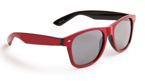 Lunette De Soleil Bicolore Rouge Et Noir , Verre Fumé Style Rétro