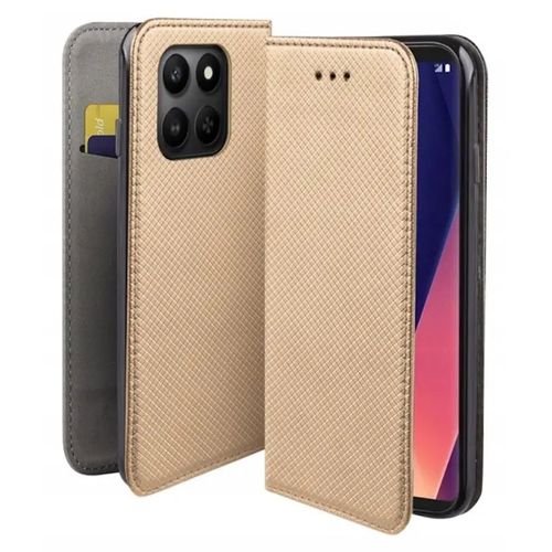 Housse pour Honor 400 Smart 5G / Honor X7d - etui coque pochette portefeuille + film ecran - OR MAGNET