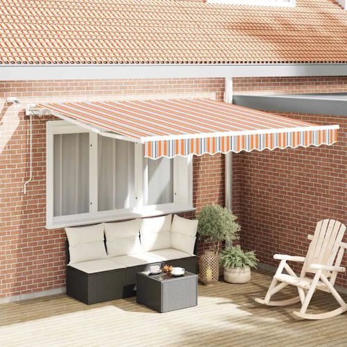 Vidaxl Auvent Rétractable Multicolore 300 X 250 Cm Polyester Et Métal