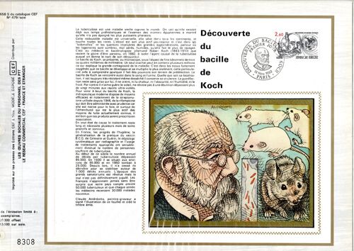 France Feuillet Cef N°479 Soie  Découverte Du Bacille De Koch
