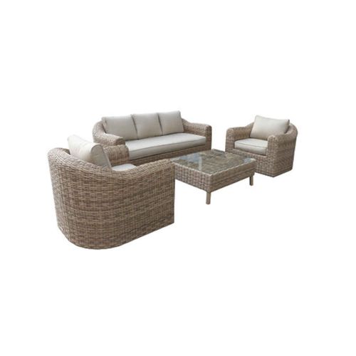 Salon De Jardin En Résine Tressée Moorea Savana - 5 Places - Hespéride