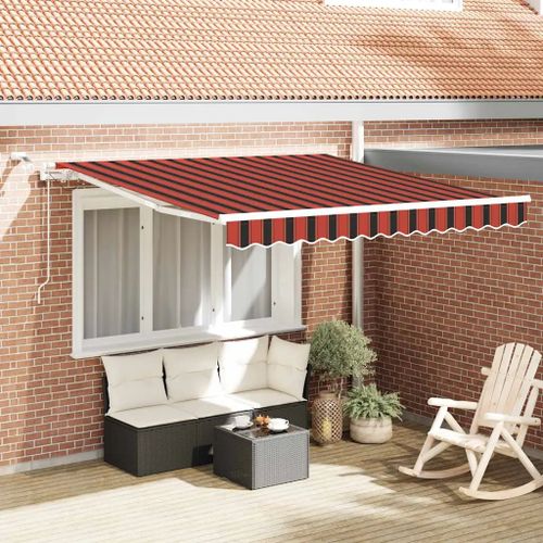 Vidaxl Auvent Rétractable Orange Et Marron 300 X 250 Cm