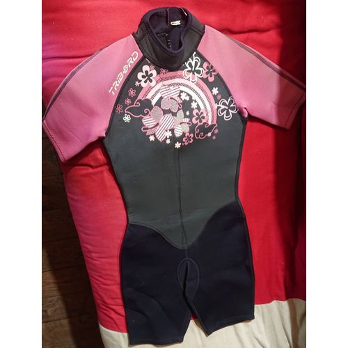 Combi Shorty Neoprene 6 Ans - Noir/Fuschia - Marque Tribord