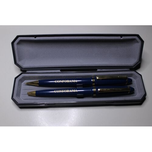 Duo Stylo Mine Et Bille Objet Publicitaire Conforama Bleu Et Or