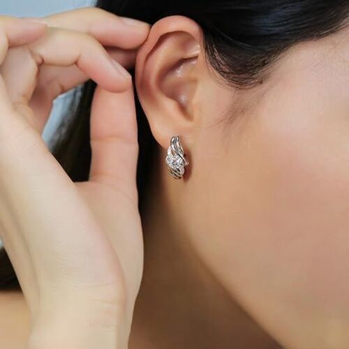 Boucles D'oreilles Élégantes Et Romantiques Pour Femmes, 0,5 Carat * 2 Moissanite Plaquée Platine S925 Argent, Polyvalentes Pour Le Quotidien, Mariage, Fête Des Mères, Cadeaux De Saint-Valentin, Boîte Cadeau Incluse, Environ 3,44 G