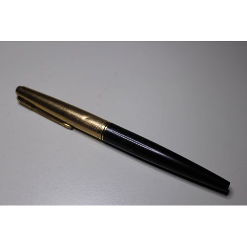 Stylo Plume Parker 51 Custom Lucite Noir - Capuchon Plaqué Or Fileté