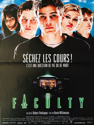 The Faculty - Véritable Affiche De Cinéma Pliée - Format 40x60 Cm - De Robert Rodriguez Avec Josh Hartnett, Elijah Wood, Clea Duvall, Jordana Brewster, Salma Hayek, Famke Janssen - 1999
