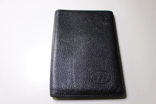 Porte feuille en cuir noir Sellerie Française Paris