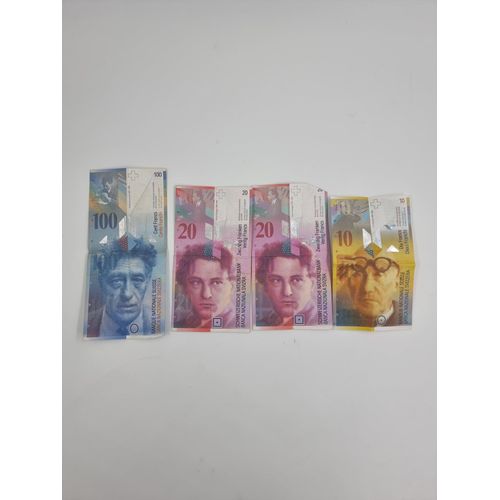 Lot De 4 Anciens Billets De Banque Franc Suisse