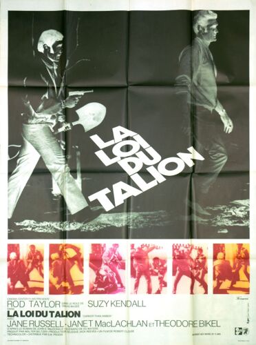 La Loi Du Talion - Affiche Originale De Cinéma - Format 120x160 Cm - Robert Clouse, Rod Taylor, Theodore Bikel, Suzy Kendall, Ahna Capri, William Smith / Darker Than Amber - Année 1970