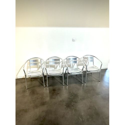 Chaises Aluminium Intérieur/Extérieur Empilables - Lot De 4